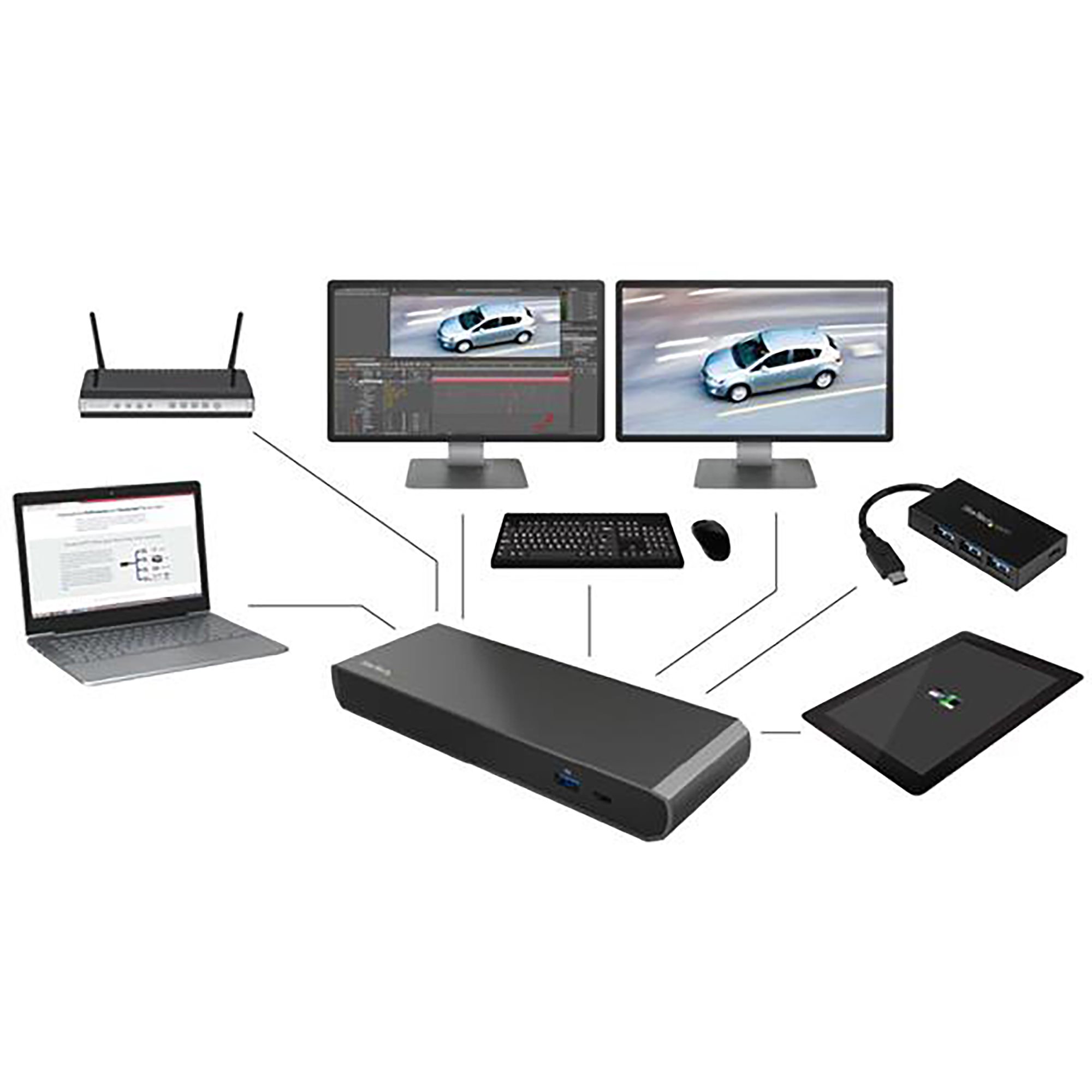 Thunderbolt 3 Dock - Dual Monitor 4K 60Hz Laptop Docking Station with  DisplayPort - 85W Power Delivery - 3-Port USB 3.0 Hub, Ethernet, Audio -  TB3